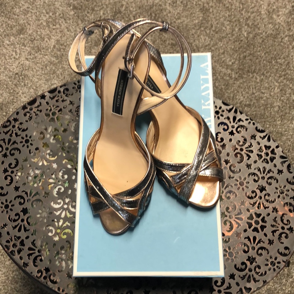 Silver and rose gold vintage look heels